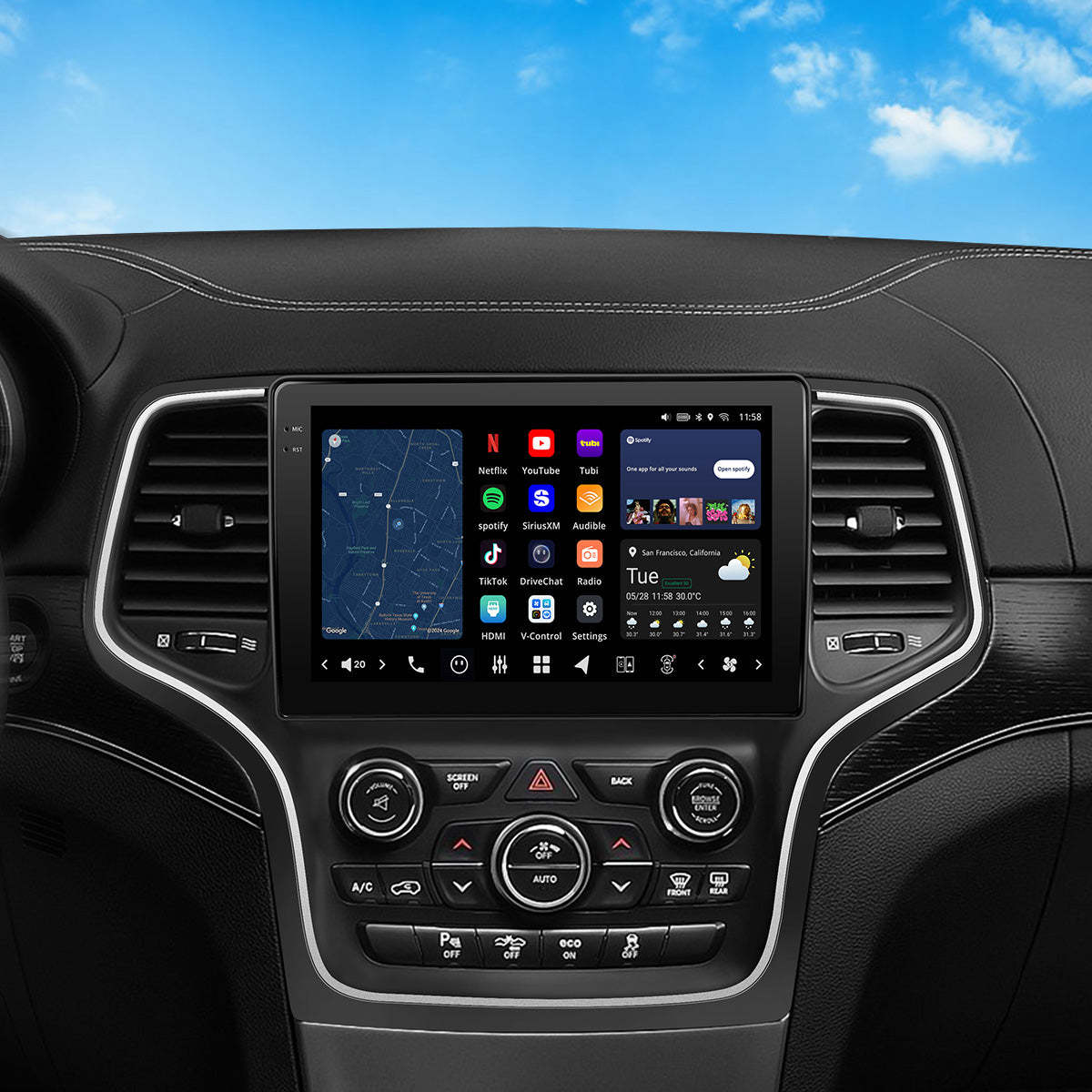 VISION 10.1” Custom-Fit Car Stereo for Jeep Grand Cherokee with