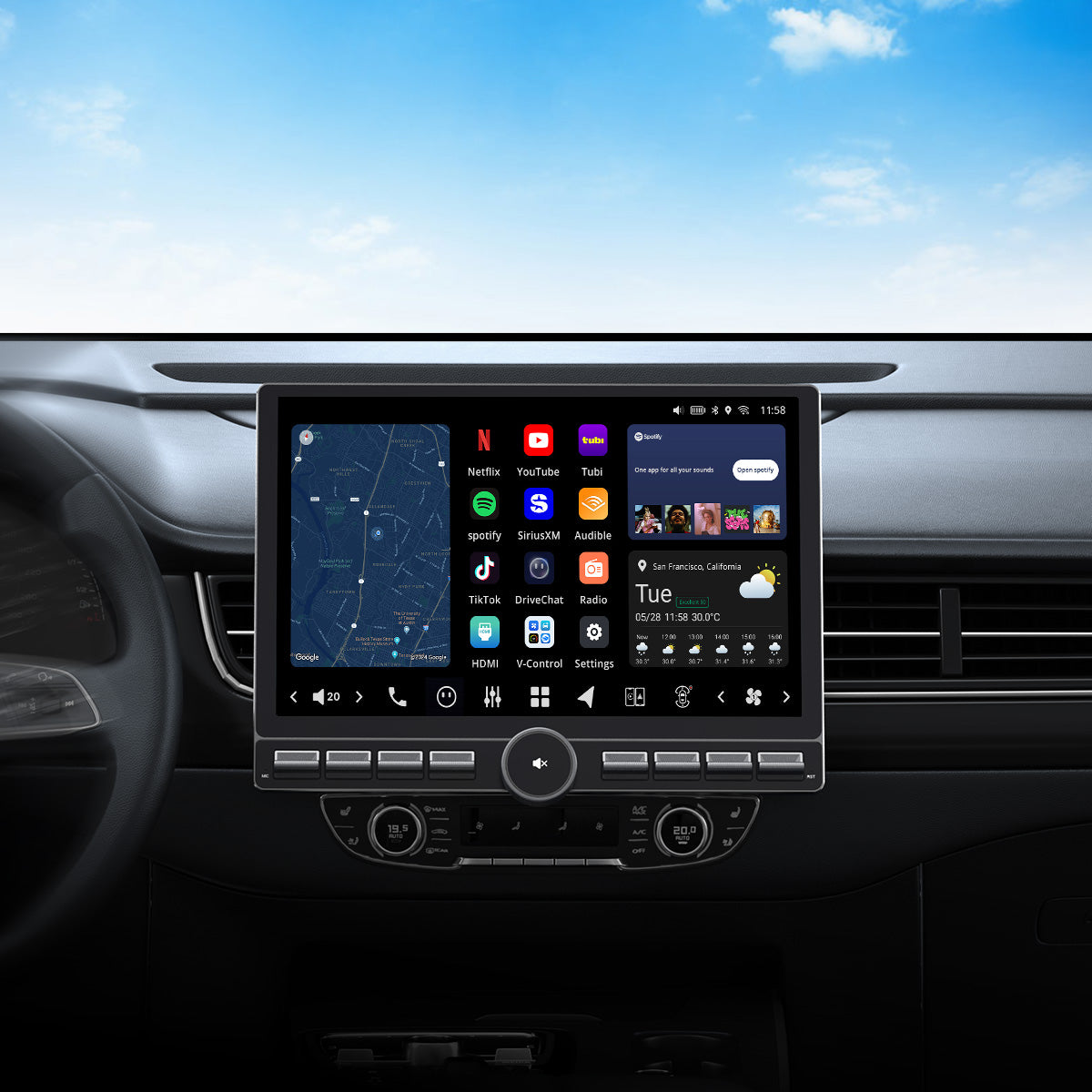 VISION 13” Single DIN Android Car Universal Radio – VINLAND