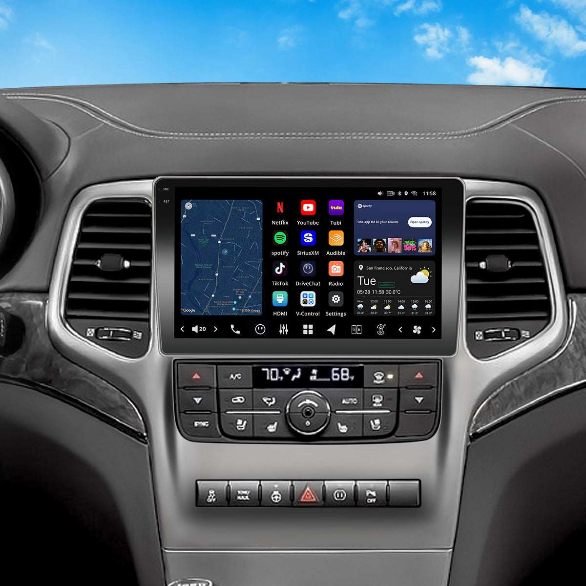 CHI VIPページ VISION 9” Custom-Fit Car Stereo for Jeep Grand Cherokee 2011-2013