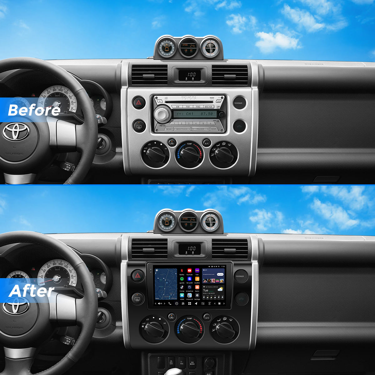 VISION 9” Custom-Fit Car Stereo for Toyota FJ Cruiser 2007-2014