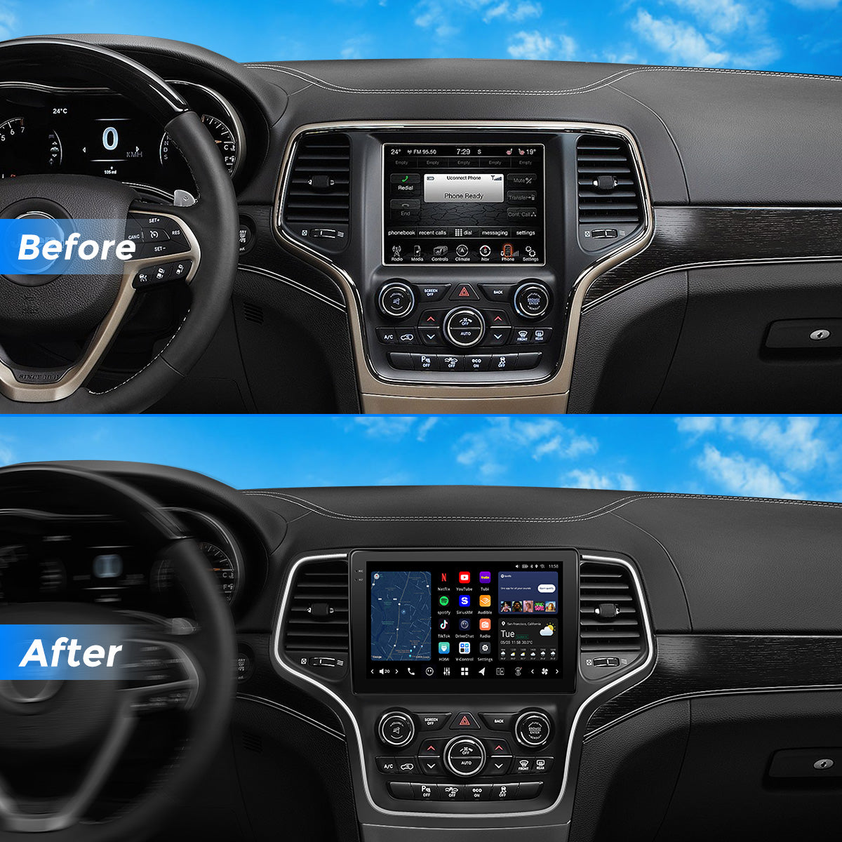 VISION 10.1” Custom-Fit Car Stereo for Jeep Grand Cherokee with