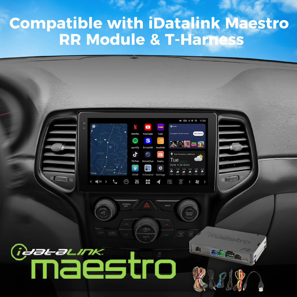 VISION 9” Custom-Fit Car Stereo for Jeep Grand Cherokee with 5