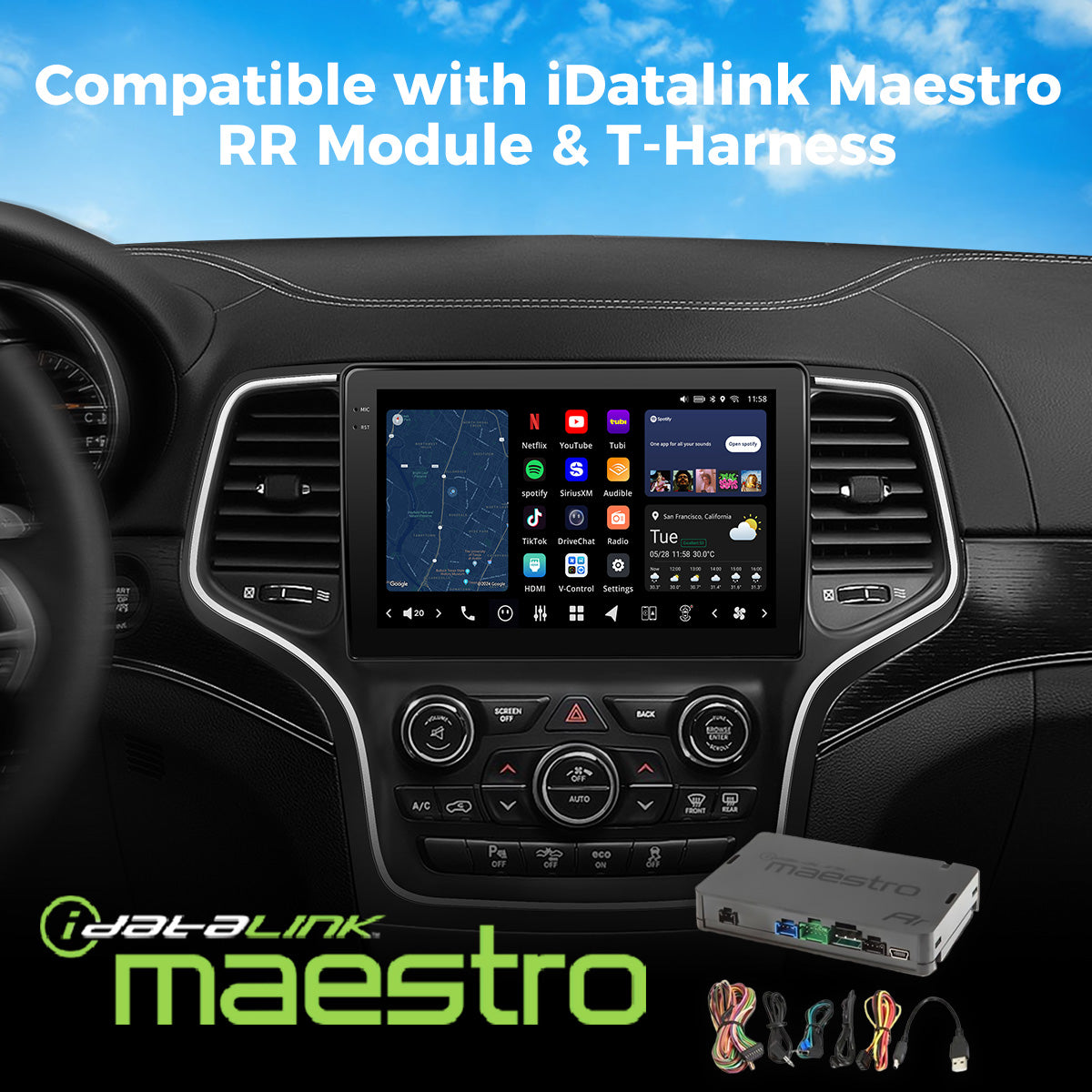 VISION 10.1” Custom-Fit Car Stereo for Jeep Grand Cherokee with