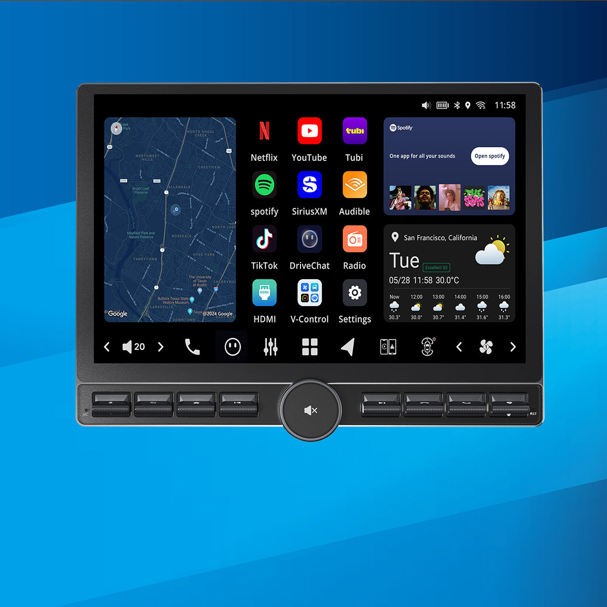 VISION 13” Single DIN Android Car Universal Radio – VINLAND