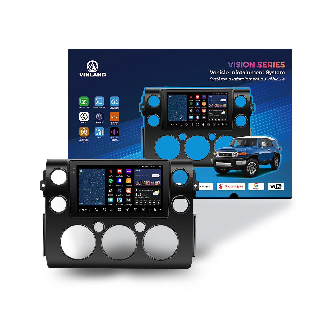 VISION 9” Custom-Fit Car Stereo for Toyota FJ Cruiser 2007-2014