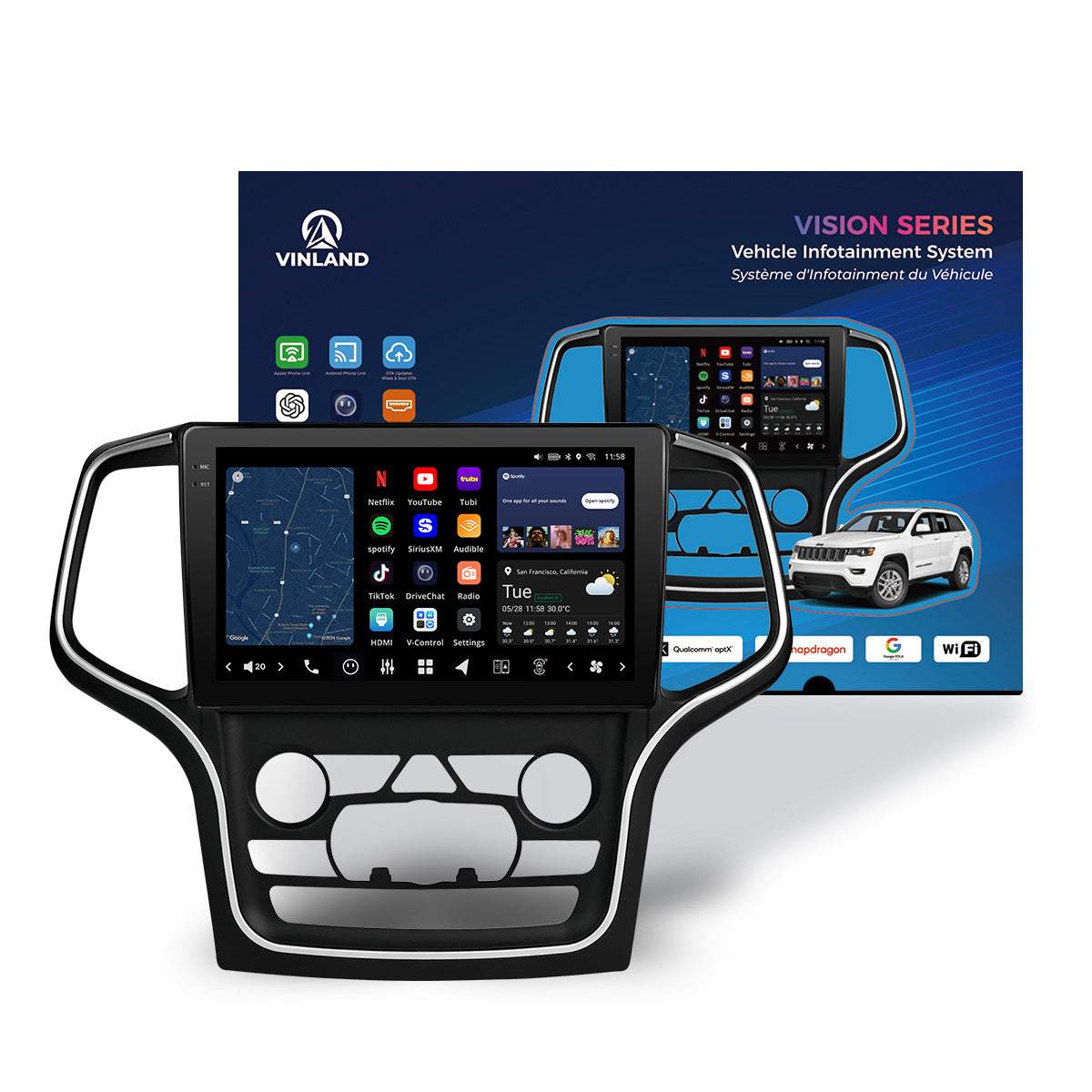 カーオーディオ c-style VISION 10.1” Custom-Fit Car Stereo for Jeep Grand Cherokee with