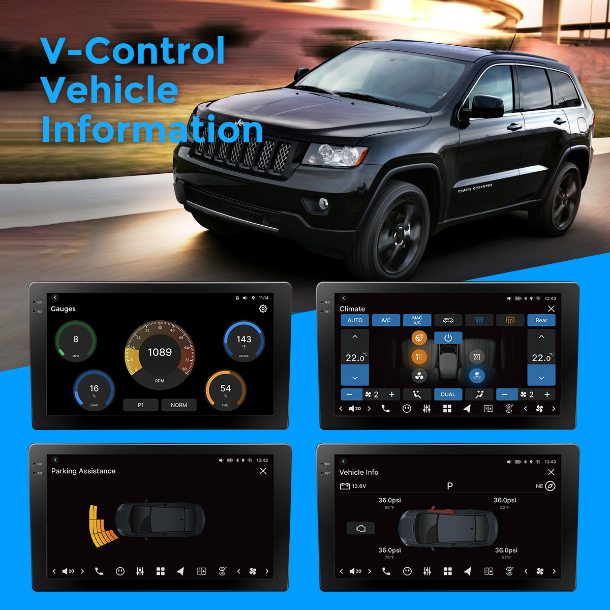 VISION 9” Custom-Fit Car Stereo for Jeep Grand Cherokee 2011-2013