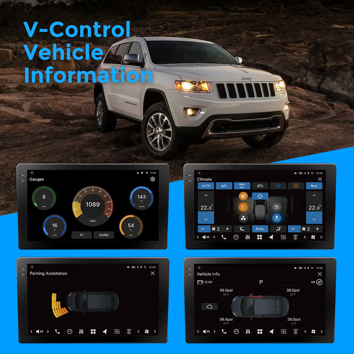VISION 10.1” Custom-Fit Car Stereo for Jeep Grand Cherokee with