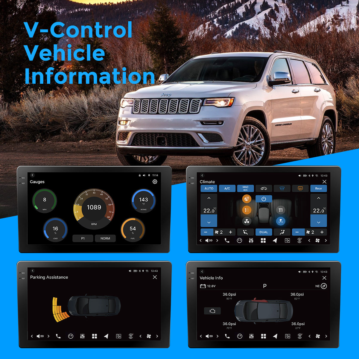 VISION 9” Custom-Fit Car Stereo for Jeep Grand Cherokee with 5