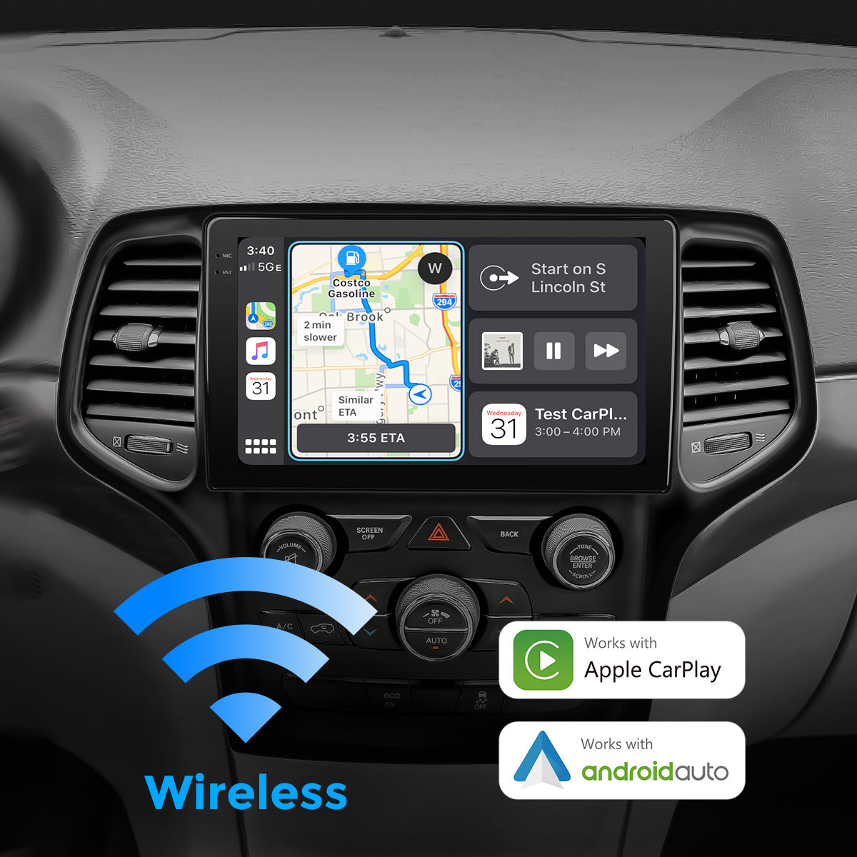 VISION 9” Custom-Fit Car Stereo for Jeep Grand Cherokee with 5