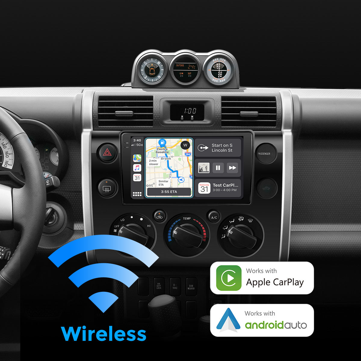 VISION 9” Custom-Fit Car Stereo for Toyota FJ Cruiser 2007-2014