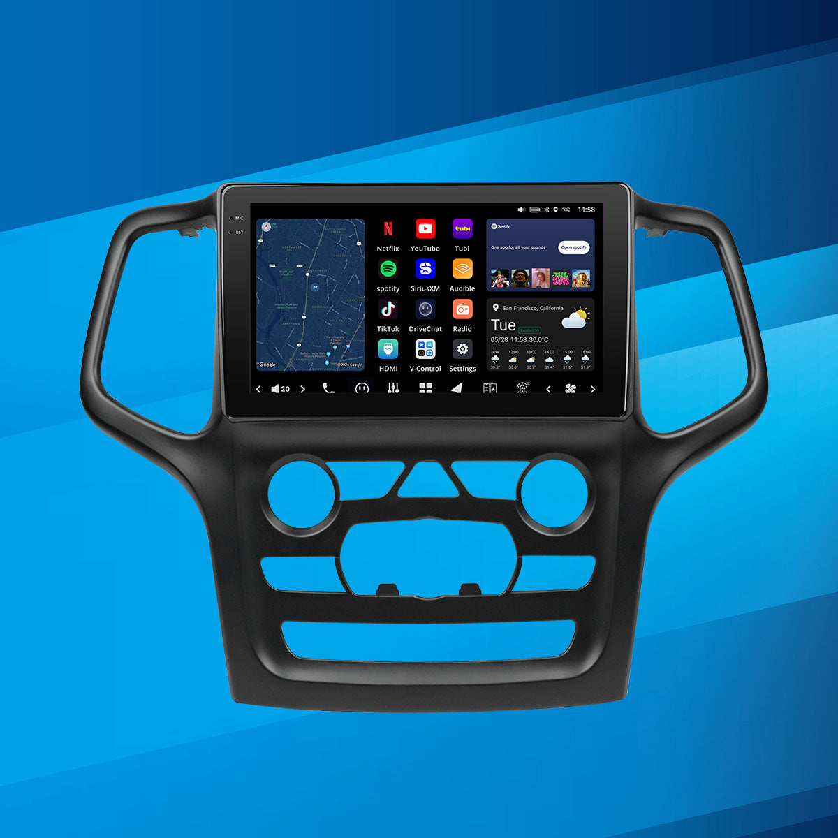 ANDROID - jericho VISION 9” Custom-Fit Car Stereo for Jeep Grand Cherokee with 5