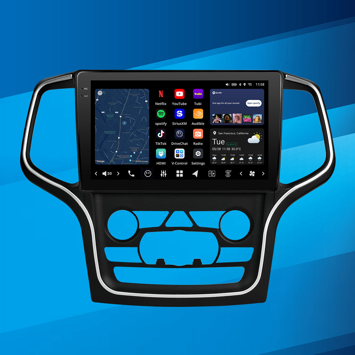 VISION 10.1” Custom-Fit Car Stereo for Jeep Grand Cherokee with