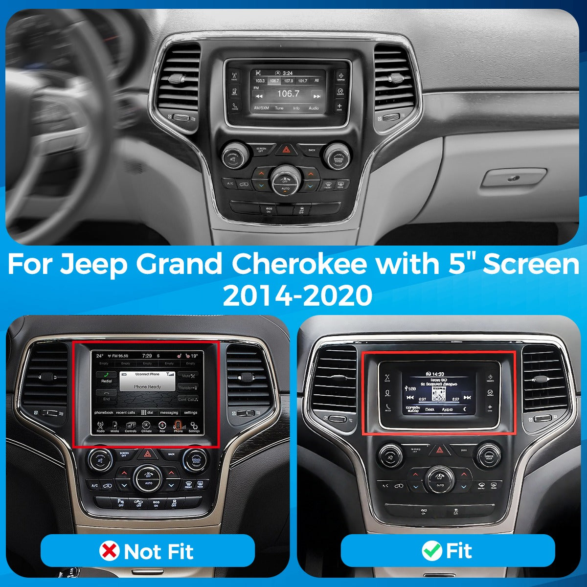 VISION 9” Custom-Fit Car Stereo for Jeep Grand Cherokee with 5